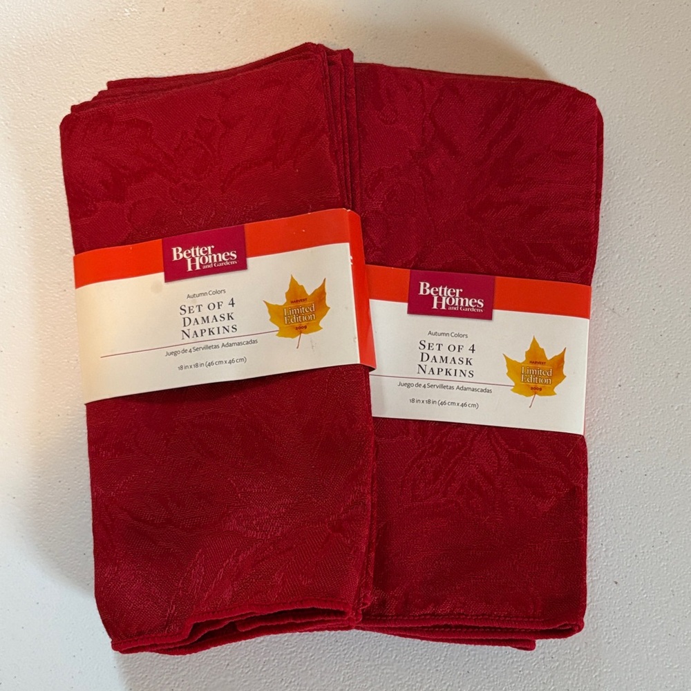 Red Damask Napkins Sets